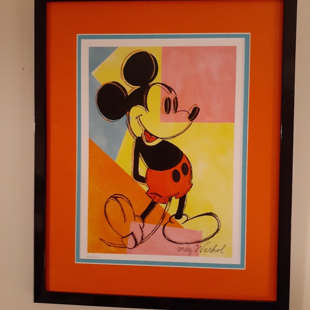 Disney Mickey Mouse/Warhol Framed Art, with COA AVAILABLE FOR SALE/TRADE